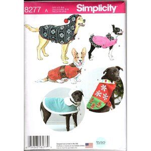 Simplicity 8277 Dog S to L Pet Coats and Jackets Uncut Sewing Pattern